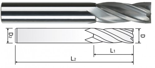 VYSOCE VÝKONNÉ 4-BŘITÉ ROVNÉ FRÉZY S DIAMANTOVÝM POVLAKEM