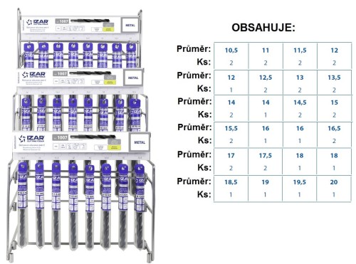 Velká sada vrtáků HSS 118° - broušené pro ruční vrtačky v sadě - h8, DIN338N