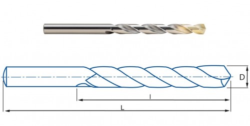 Velká sada vrtáků HSS 130° Zirkonio - h8, broušené DIN338N, poslední generace povlaku ZIRKONIO od PVD
