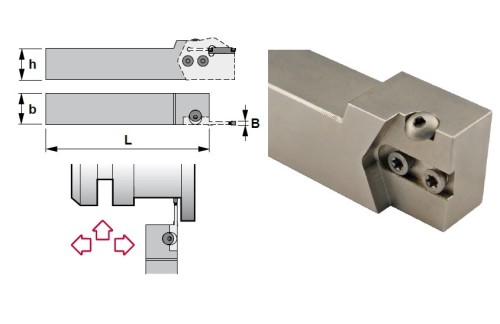 Vnější levé modulární upichovací-zapichovací držáky na destičky WDMG/WDMP/WDMR/WDMT
