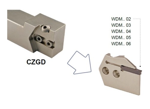 Vnější levé modulární upichovací-zapichovací držáky na destičky WDMG/WDMP/WDMR/WDMT