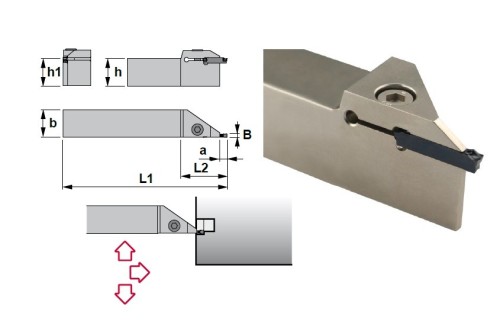 Vnější levé upichovací-zapichovací držáky na destičky WDMG/WDMP/WDMR/WDMT