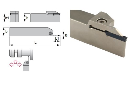 Vnější levé upichovací-zapichovací držáky na destičky WDMG/WDMP/WDMR/WDMT