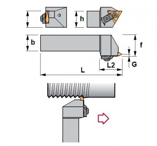 Vnější levé vertikální držáky 90° na destičky TNMC/TPMC..