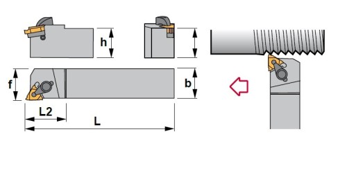 Vnější pravé držáky 90° na destičky ER..