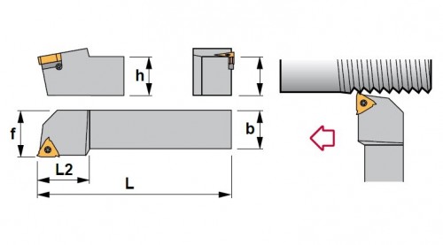 Vnější pravé držáky 90° na destičky ER..