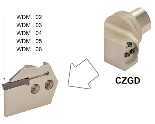 Vnější pravé modulární upichovací-zapichovací držáky na destičky WDMG/WDMP/WDMR/WDMT