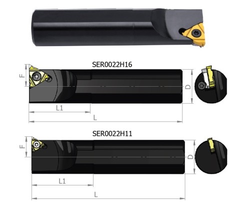 Vnější pravé stopkové držáky - PRŮMĚR 22 na destičky ER..