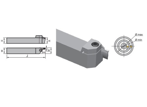 Vnější pravé upichovací-zapichovací AXIÁLNÍ čelní držáky na destičky Z.HS/Z.KS..