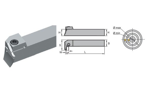 Vnější pravé upichovací-zapichovací držáky na destičky Z.HS..