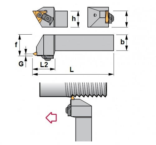 Vnější pravé vertikální držáky 90° na destičky TNMC/TPMC..
