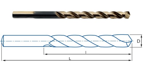 Vrtáky HSSE 5%Co 135° pro ruční vrtačky v sadě 25 KS (ROZSAH 1-13 PO 0,5 MM) - h8, broušené, 3hranná stopka pro sklíčidla DIN338W - MULTI NEREZ BOROA