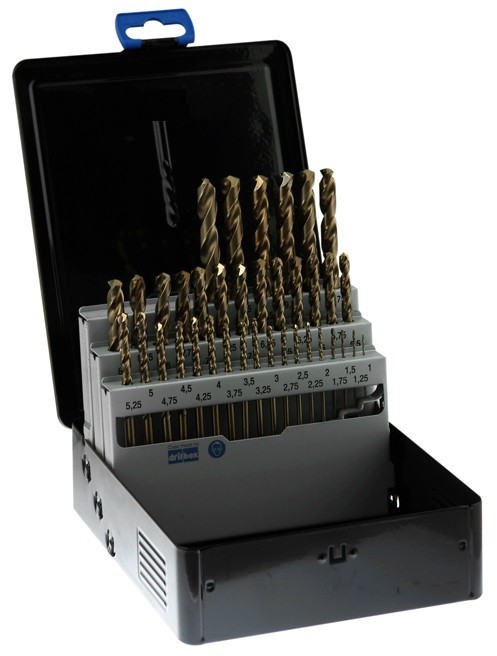 Vrtáky HSSE 5%Co 135° v sadě 37 KS (ROZSAH 1-10 PO 0,25 MM) - h8, broušené DIN338N - PROFI NA TVRDÉ MATERIÁLY Vrtáky HSSE 5%Co 135° v sadě 37 KS (ROZSAH 1-10 PO 0,25 MM) - h8, broušené DIN338N - PROFI NA TVRDÉ MATERIÁLY