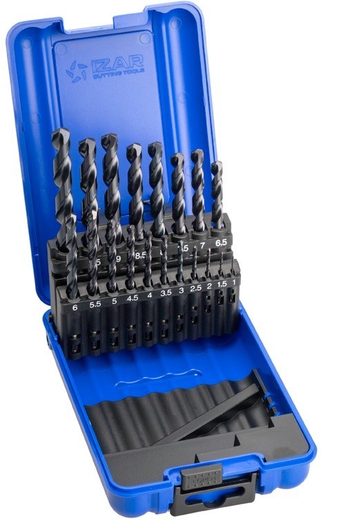 Vrtáky HSSE 5%Co+TIALSIN 135° v sadě 19 KS (ROZSAH 1-10 PO 0,5 MM) - h8, broušené DIN338N, povlak TIALSIN zvyšuje odolnost proti opotřebení o 35%!