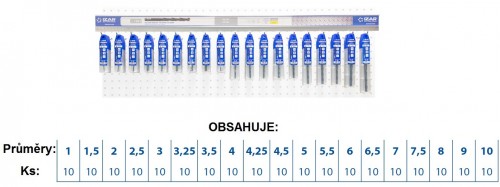 Vrtáky HSS 118° - h8, broušené DIN338N - KLASIKA OBECNÉ POUŽITÍ NA ZÁVĚSNÉ LIŠTĚ 100 CM