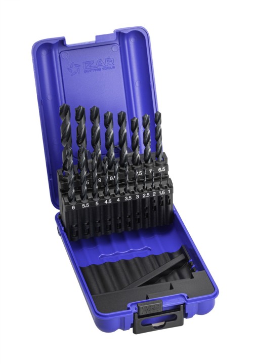 Vrtáky HSS 118° v sadě 19 KS (ROZSAH 1-10 PO 0,5 MM) - h8, broušené DIN338N - KLASIKA OBECNÉ POUŽITÍ