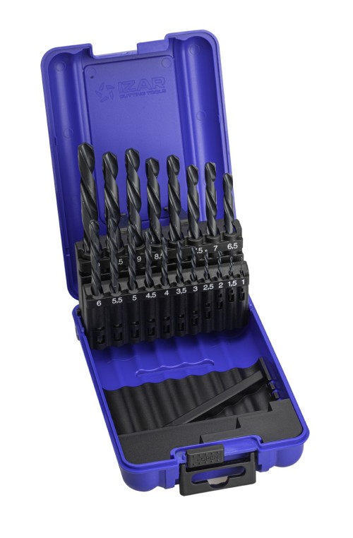 Vrtáky HSS 118° v sadě 19 KS (ROZSAH 1-10 PO 0,5 MM) - h8, broušené DIN338N - LEVÉ!