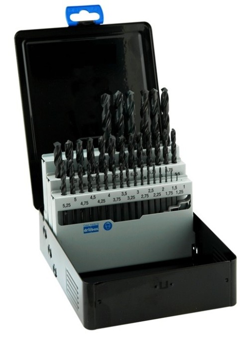 Vrtáky HSS 118° v sadě 37 KS (ROZSAH 1-10 PO 0,25 MM) - h8, broušené DIN338N - KLASIKA OBECNÉ POUŽITÍ Vrtáky HSS 118° v sadě 37 KS (ROZSAH 1-10 PO 0,25 MM) - h8, broušené DIN338N - KLASIKA OBECNÉ POUŽITÍ