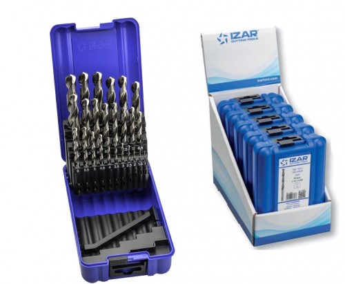 Vrtáky HSS 130° pro ruční vrtačky v sadě 25 KS (ROZSAH 1-13 PO 0,5 MM) - h8, broušené DIN338N 5 SAD