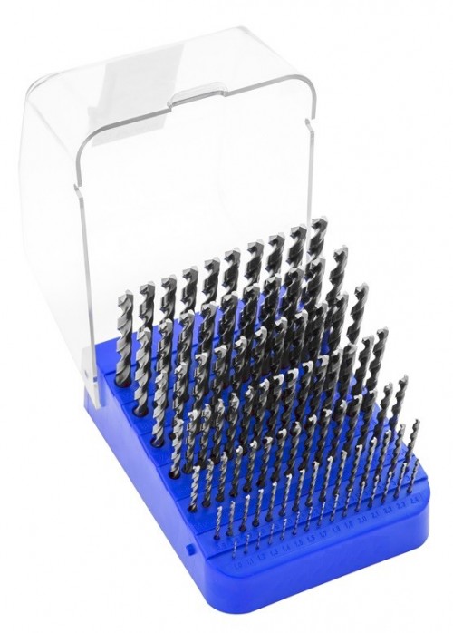 Vrtáky HSS 130° pro ruční vrtačky v sadě 91 KS (ROZSAH 1-10 PO 0,1 MM) - h8, broušené DIN338N