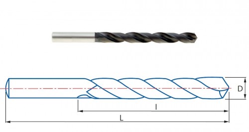 Vrtáky HSS+TIALSIN 130° pro ruční vrtačky v sadě 19 KS (ROZSAH 1-10 PO 0,5 MM) - h8, broušené DIN338N, povlak TIALSIN zvyšuje odolnost proti opotřebení o 35%!