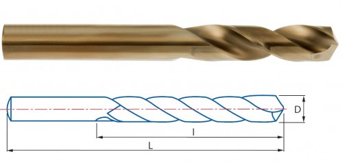 Vrtáky krátké HSSE 5%Co 135° v sadě 19 KS (ROZSAH 1-10 PO 0,5 MM) - h8, broušené DIN1897N - PROFI NA TVRDÉ MATERIÁLY
