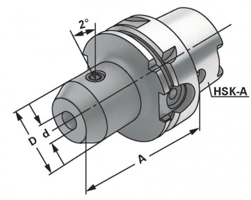 WELDONOVÝ UPÍNAČ DIN6359 DIN1835-E WHISTLE NOTCH HSK-A (NAKLONĚNÁ PLOŠKA)