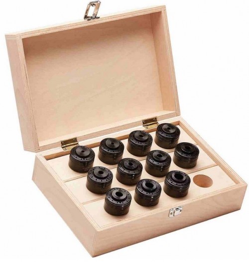 ZÁVITOVACÍ ADAPTÉRY BEZ SPOJKY V SADĚ V DŘEVENÉM BOXU