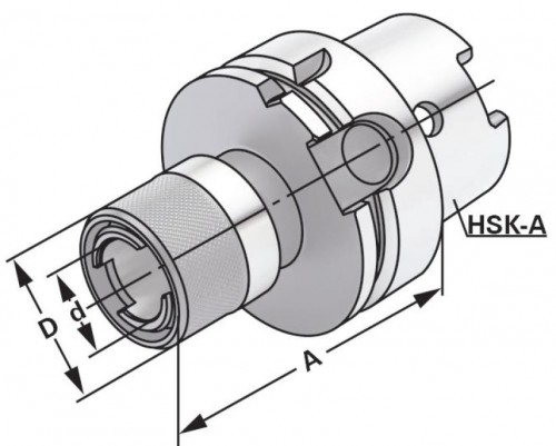 ZÁVITOVACÍ UPÍNAČ BEZ DÉLKOVÉ KOMPENZACE  HSK-A