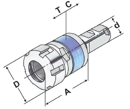 ZÁVITOVACÍ UPÍNAČ PRO SYNCHRONNÍ ZÁVITOVÁNÍ DIN1835B+E