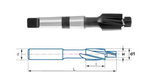 Záhlubníky pod hlavy šroubů DIN373 HSS - 180° MORSE STOPKA