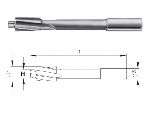 Záhlubníky pod hlavy šroubů DIN373 HSS PRO PRŮCHOZÍ OTVOR - z9/e8 pilot, tolerance stopky = h9