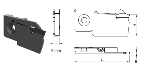 Základní kazeta zGroove Compact, zesílená (pro zapichování a upichování (ar max. 40 mm) levá
