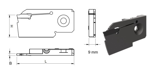 Základní kazeta zGroove Compact, zesílená (pro zapichování a upichování (ar max. 40 mm) pravá